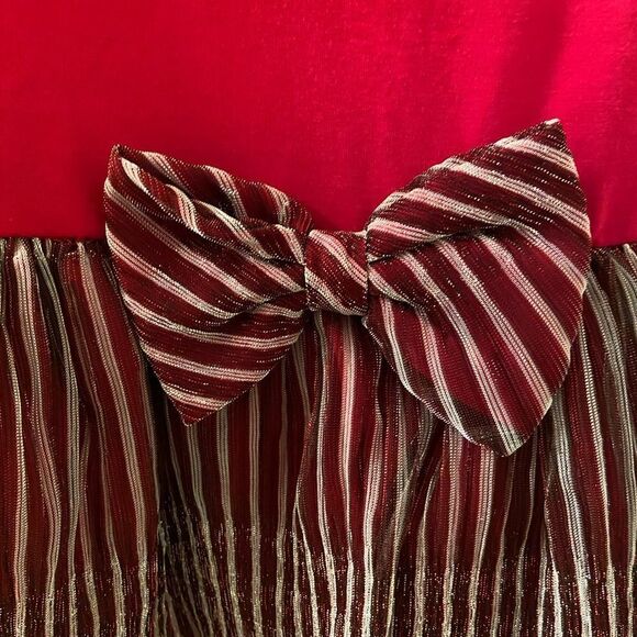 Samara Dress Red and White Striped Tulle Bow Girls Size 4T NWT - Picture 4 of 8